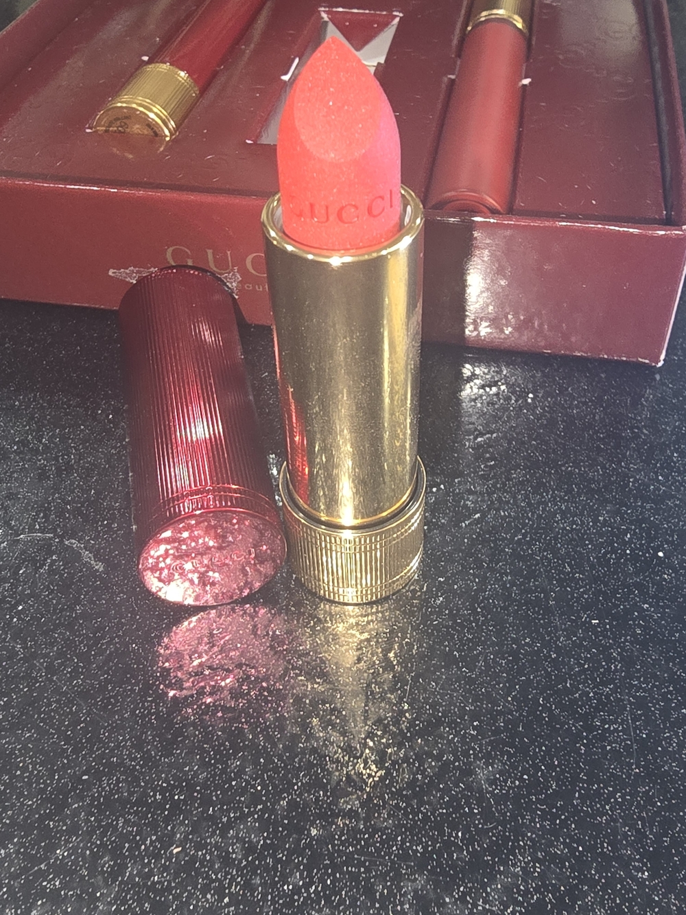 New Gucci Beauty Red Lipstick & Lip Gloss Set - Picture 4 of 5